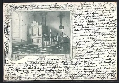 AK Baden i. A., Inneres der Evangelischen Kapelle