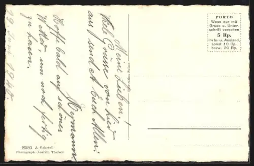 AK Aeugst a. Albis, Kirche gegen Zugersee und Rigi