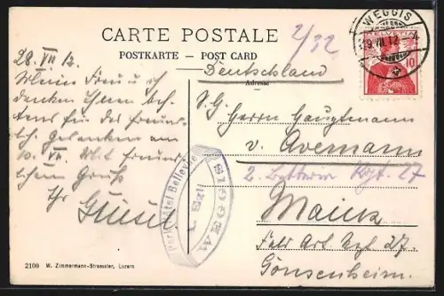 AK Weggis, Teilansicht mit Kirche