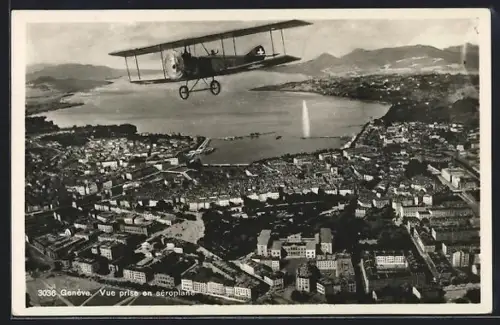 AK Geneve, Vue prise en aeroplane, Segelflugzeug