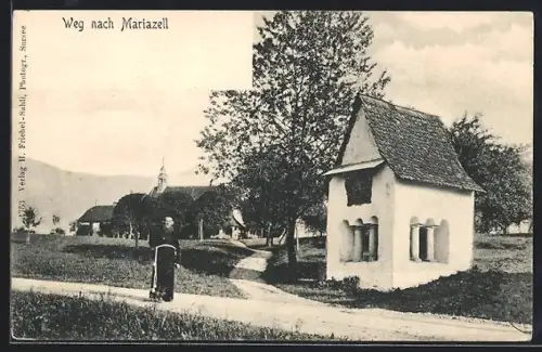 AK Mariazell, Bildstock auf dem Weg zum Ort