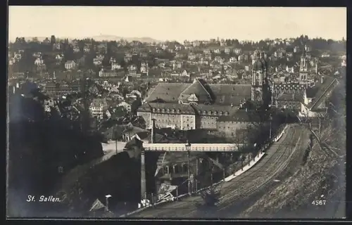 AK St. Gallen, Teilansicht mit Kirche