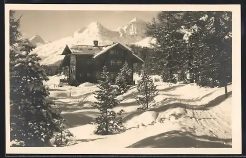 AK Celerina, Restaurant-Pension Stazersee im Schnee