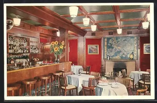 AK Zürich, Ansicht der Hummer- und Austernbar im Hotel St. Gotthard