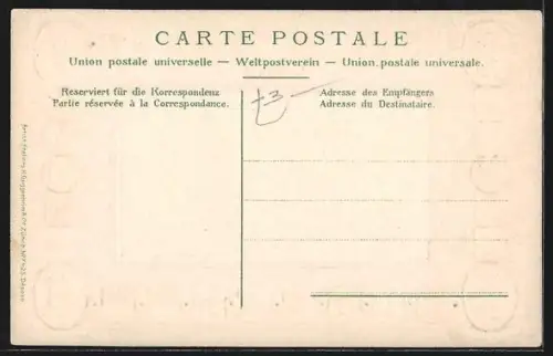 Präge-AK Bern, Marktgasse im Passepartout-Rahmen, Wappen der Kantone