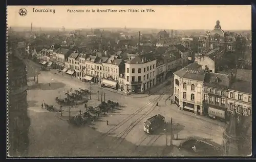 AK Tourcoing, Marktplatz mit Strassenbahn