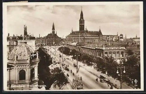 AK Kobenhavn, Vesterbrogade, Strassenbahn