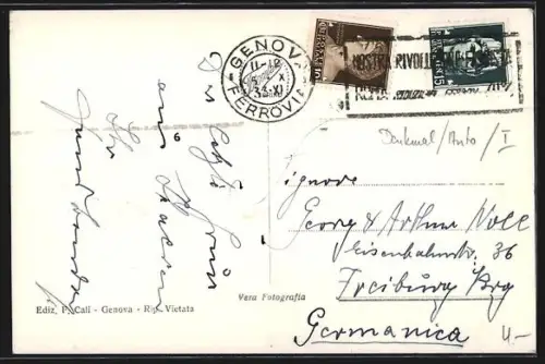 AK Genova, Piazza Acquaverde, Strassenbahn