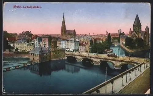 AK Metz, Ludwigstaden, Strassenbahn
