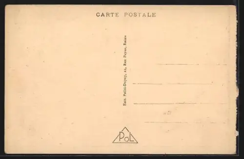 AK Reims, Porte de Paris et Rue de Vesle, Strassenbahn