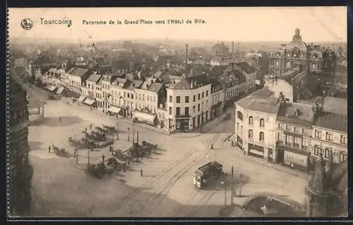 AK Tourcoing, Marktplatz mit Strassenbahn