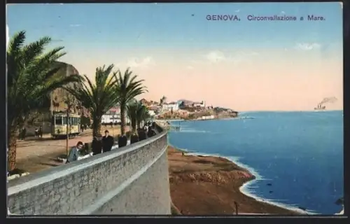 AK Genova, Circonvallazione a Mare, Strassenbahn