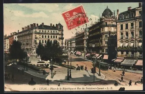 AK Lyon, la place de la République et la rue du Président-Carnot bien animées