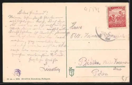 AK Budapest, Rákóczi-ut, Strassenbahn