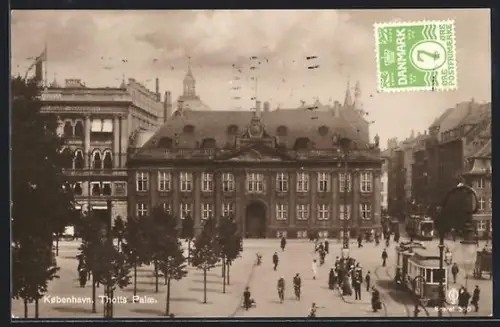AK Kobenhavn, Thotts Palae, Strassenbahn
