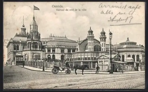 AK Ostende, Kursaal du côté de la ville