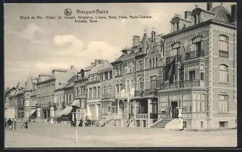 AK Nieuport-Bains, Digue de Mer, Villas, St. Joseph, Ghislaine, L`Isère