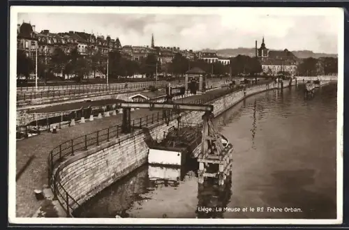 AK Liège, La Meuse et le Bd Frère Orban