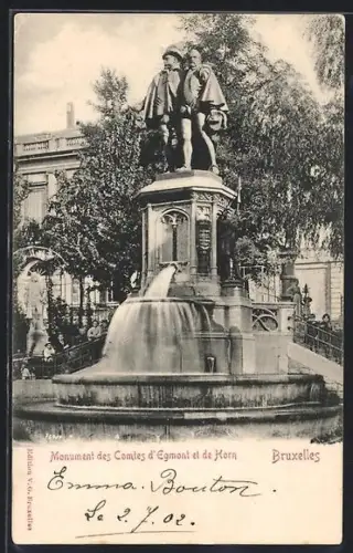 AK Bruxelles, Monument des Comtes d`Egmont et de Horn