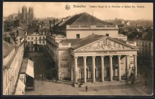 AK Bruxelles, Théâtre Royal de la Monnale et église Ste. Gudule