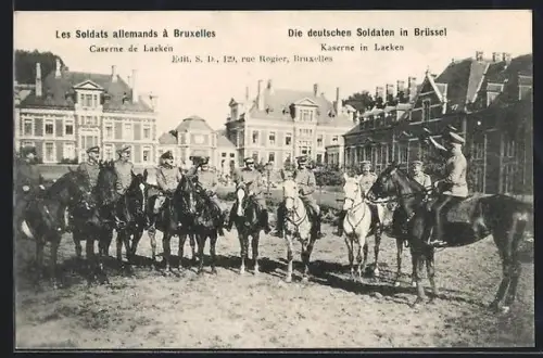 AK Brüssel, Deutsche Soldaten in Brüssel, Kaserne in Laeken