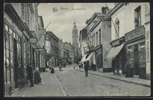 AK Mons, La Grand Rue