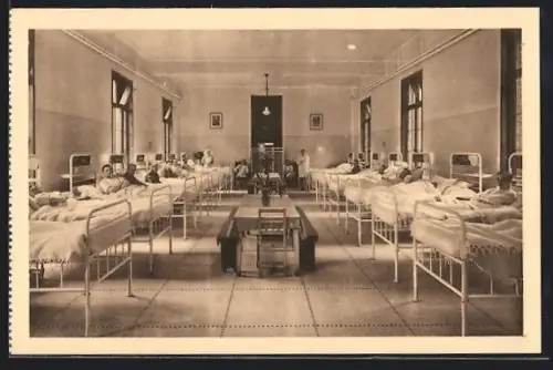 AK Brüssel / Bruxelles, Krankenzimmer im Kriegslazarett