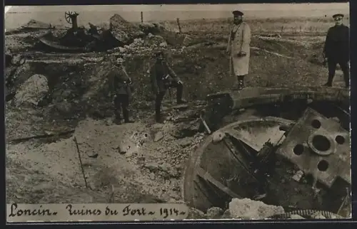 AK Loncin, Ruines du Fort en 1914