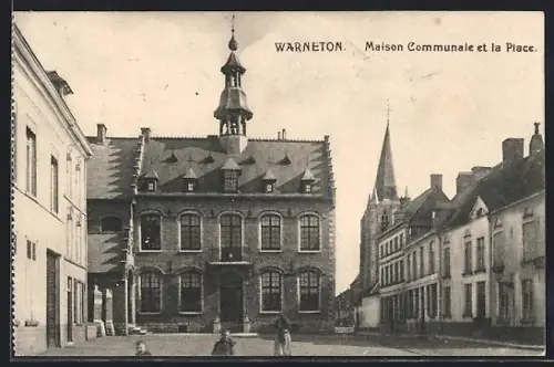 AK Warneton, Maison Communale et la Place