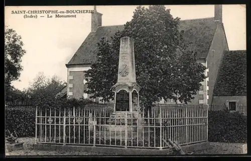 AK Saint-Christophe-en-Boucherie /Indre, Le Monument