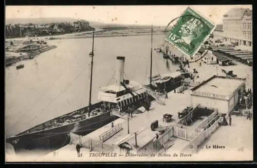 AK Trouville, Embarcadère des Bateaux du Havre