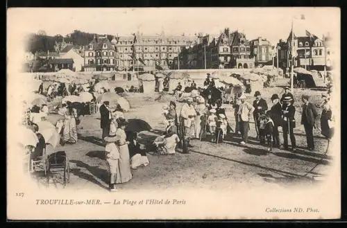 AK Trouville-sur-Mer, La Plage et l`Hôtel de Paris