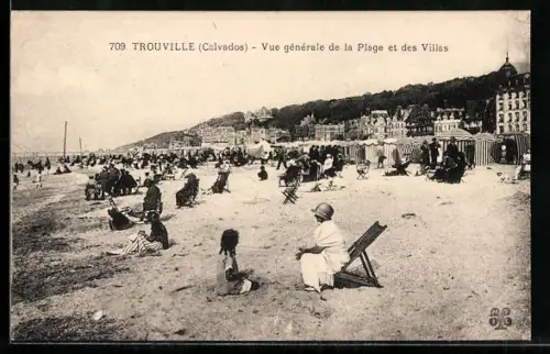 AK Trouville /Calvados, Vue générale de la Plage et des Villas