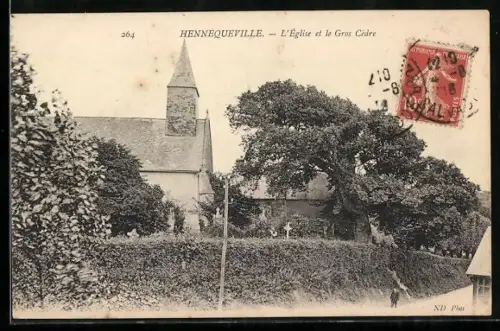 AK Hennequeville, L`Église et le Gros Cèdre