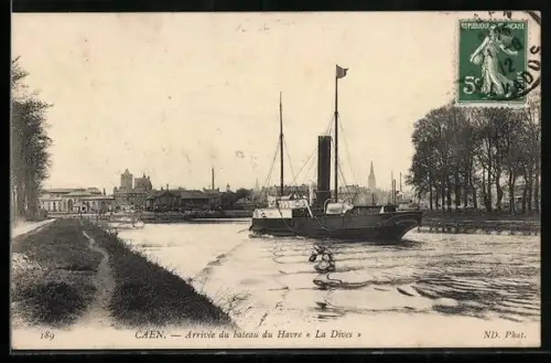 AK Caen, Arrivée du bateau du Havre La Dives