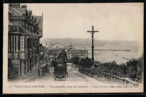 AK Trouville-sur-Mer, Vue générale prise du Calvaire