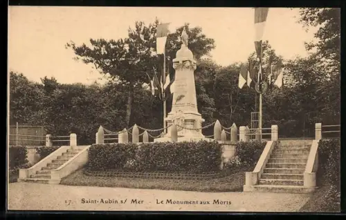 AK Saint-Aubin s. Mer, Le Monument aux Morts