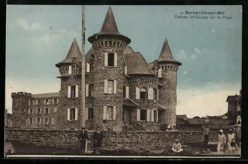 AK Barneville-sur-Mer, Château de Chimay sur la Plage