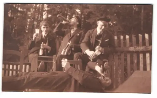 7 Fotografien Studenten aus Leoben, Frühschoppen, Studenten Umzug