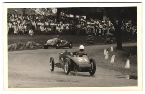 6 Fotografien Autorennen, Roadster Rennwagen