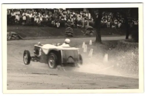 6 Fotografien Autorennen, Roadster Rennwagen