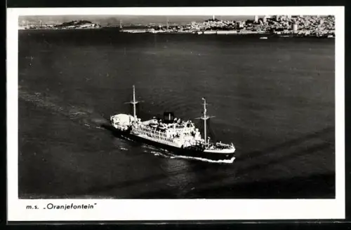 AK Niederländisches Passagierschiff Oranjefontein aus der Vogelschau