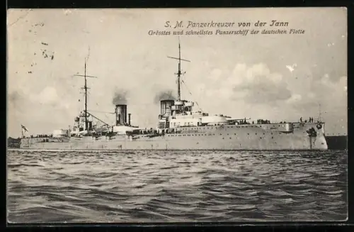 AK Panzerkreuzer von der Tann, grösstes und schnellstes Panzerschiff der deutschen Flotte, Kriegsschiff