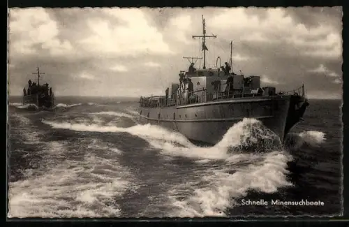 AK Schnelle Minensuchboote der Bundesmarine auf Verbandsfahrt