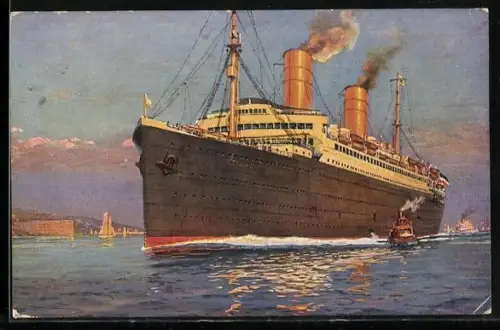 AK Passagierschiff Columbus des Norddeutschen Lloyd Bremen in Fahrt