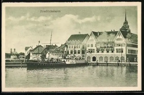 AK Friedrichshafen, Raddampfer Kaiser Franz Joseph I. vor dem Auslaufen