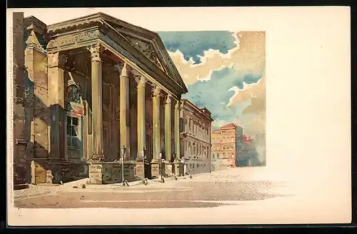 Lithographie Hannover, Königliches Residenzschloss