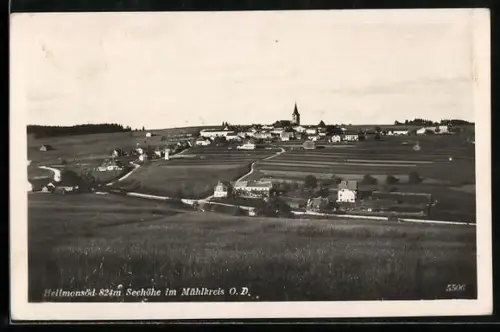 AK Hellmonsödt im Mühlkreis, Panorama mit Kirche