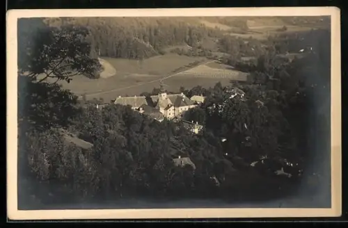 Foto-AK Bad Mühllacken, Panorama mit Kirche