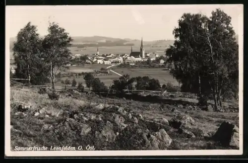 AK Leonfelden /O. Öst., Dorfpanorama mit Kirche